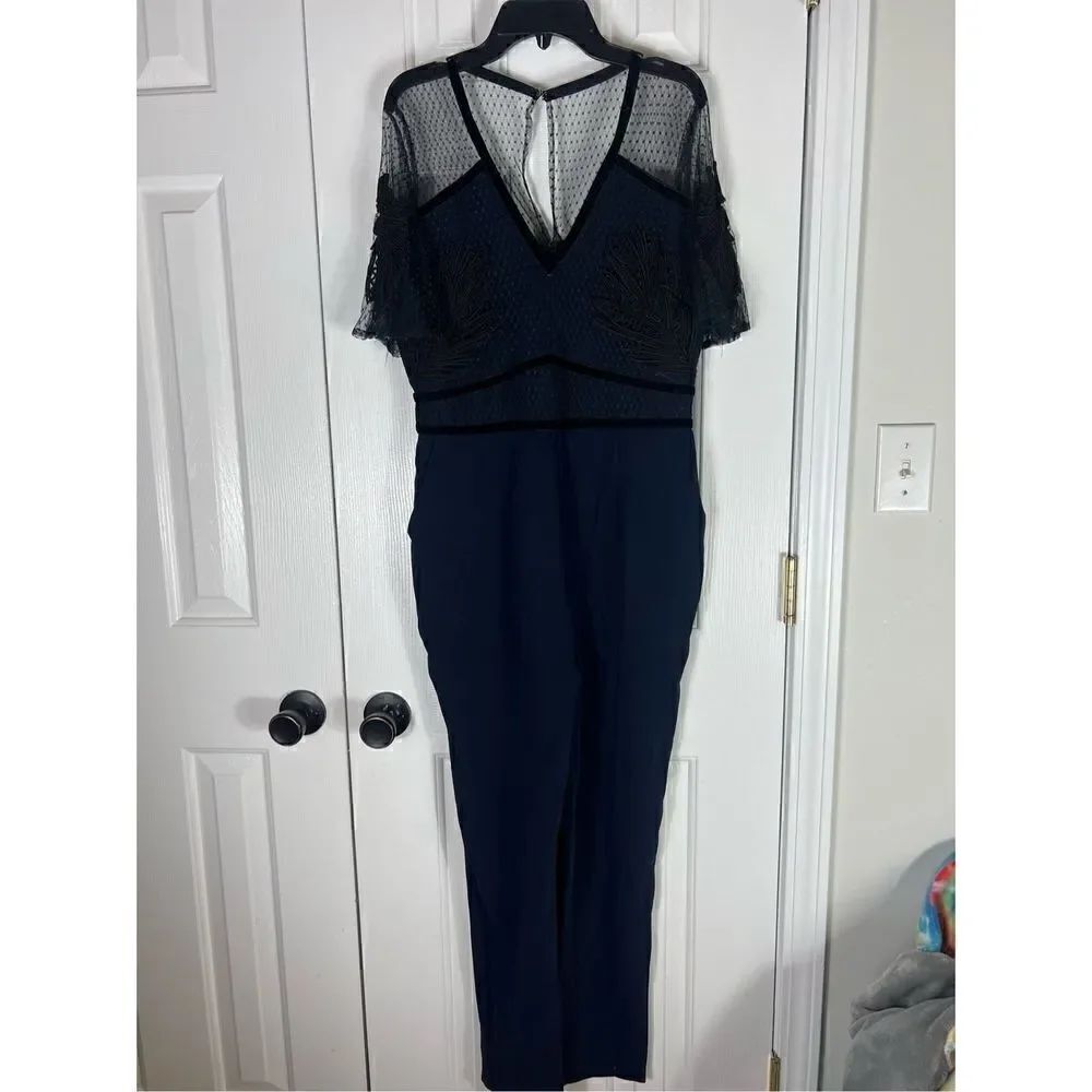 Harlyn Womens Navy Pant Suit Romper Size M